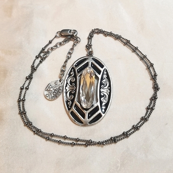 VTG Anne Koplik Designs Deco Style Crystal Necklace - Picture 2 of 5